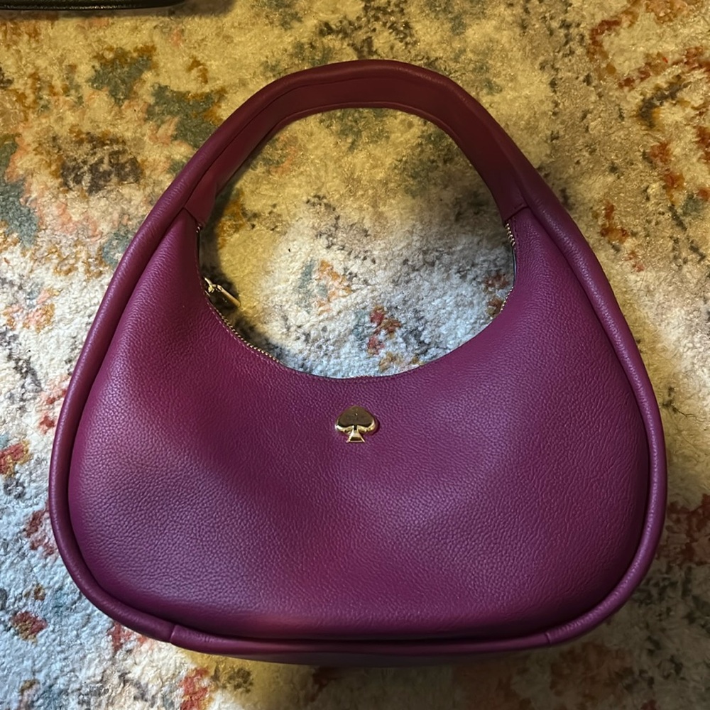 Kate Spade Dark Raspberry Kayla Crescent Shoulder Bag NWOT